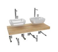 Ensemble de salle de bain SAT avec Dolce 120x8x50 cm chêne halifax KSETDO17