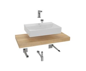 Ensemble de salle de bain SAT avec plaque sous lavabo Dolce 100x8x50 cm chêne halifax KSETDO11