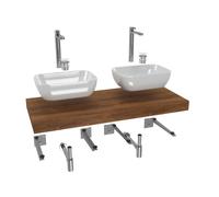 Ensemble de salle de bain SAT avec plaque sous lavabo Dolce 120x8x50 cm chêne charleston KSETDO19
