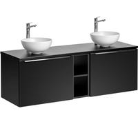 Ensemble de salle de bain VANTA : meubles sous vasque 140cm + plan vasque + 2 vasques à poser