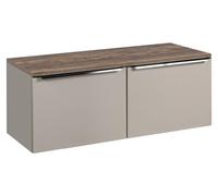 Ensemble de salle de bain VANTA taupe : meuble sous vasque 120cm + plan vasque