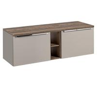 Ensemble de salle de bain VANTA taupe : meuble sous vasque 140cm + plan vasque
