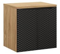 Ensemble de salle de bain YOKA noir : meuble sous vasque à placards 60 cm + plan vasque