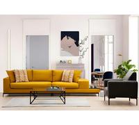 Ensemble de salon 3pcs Jaune 3pcs Noir 2pcs Fauteuil Textile Moderne