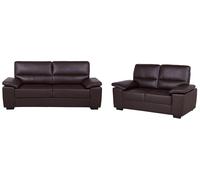 Ensemble de Salon Avec 2 Canapés en Cuir PU Brun et Confortable Elegant et Design Beliani