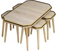 Ensemble de salon Beige Bois Inox moderne élégant