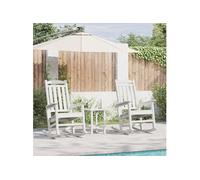 vidaXL Chaise à bascule 3 pcs blanc polyéthylène