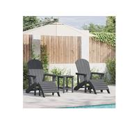 vidaXL Ensemble de 3 chaises de jardin, gris clair, polyéthylène