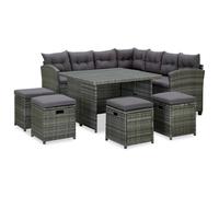 vidaXL Ensemble de salon de jardin 6 pièces en résine tressée avec coussins gris