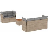 Ensemble de salon de jardin 6 pièces vidaXL avec coussins, en rotin synthétique