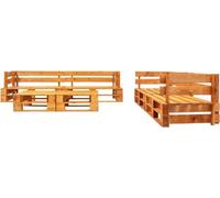 Ensemble de salon de jardin 6 pièces vidaXL en bois de palette, couleur miel