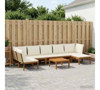 vidaXL : 9 pièces en bois d'acacia massif et en corde, style naturel