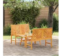 Ensemble de salon de jardin en bois d'acacia - BURKE - Marron - Bois d'acacia massif - Capacité 4 personnes - Durable