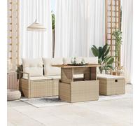 Ensemble de salon de jardin exclusif - 6 pièces - Beige - Rotin synthétique