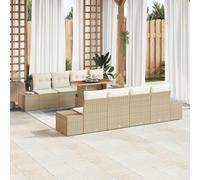 Ensemble de salon de jardin exclusif - 9 pièces - Rotin synthétique beige