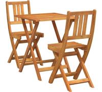 vidaXL Ensemble de table et chaises de bistrot, 3 pièces, en bois d'acacia massif, finition huile naturelle