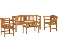 Ensemble de salon de jardin VidaXL « Garden Roses », 4 pièces, en bois massif d'acacia