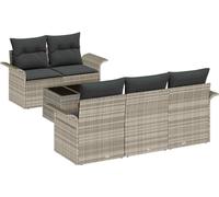 Ensemble de salon de jardin vidaXL, 6 pièces, 5 places, gris clair et gris foncé