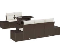 Ensemble de salon de jardin vidaXL, 6 pièces, marron et crème