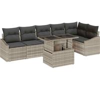 vidaXL Ensemble de canapé de jardin avec coussins 7 pcs gris clair et gris foncé