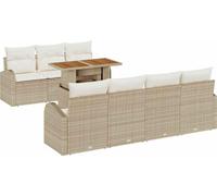 Ensemble de salon de jardin vidaXL, 8 pièces, beige et crème