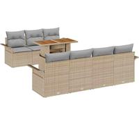 vidaXL Ensemble de canapé de jardin avec coussins 8 pcs Beige et gris clair