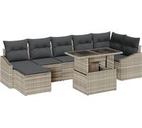vidaXL Ensemble de canapé de jardin avec coussins 8 pcs gris clair et gris foncé
