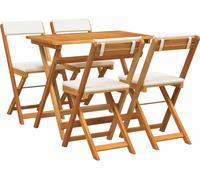 Ensemble de salon de jardin vidaXL avec coussins, 5 pièces, bois d'acacia massif teinté huile
