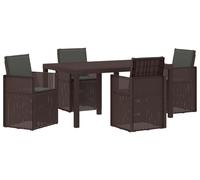 Ensemble de salon de jardin vidaXL avec coussins, 5 pièces, marron et anthracite, en polypropylène