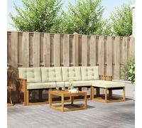 Ensemble de salon en bois, coin salon d'extérieur, petit salon pour balcon, ensemble de meubles de jardin avec coussins, meubles de terrasse pour l'extérieur, ensemble de meubles de salon en bois, sal