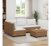 Ensemble de salon en rotin naturel GENDT, comprenant 5 pièces et coussins, pour un intérieur élégant et raffiné