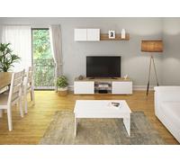 Ensemble de salon, ensemble de séjour coloris chêne, blanc