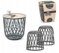 Ensemble de salon multifonctionnel avec chaises, tables basses et meuble de rangement empilable Uniqubo 2+1 IKU BS Prosperplast