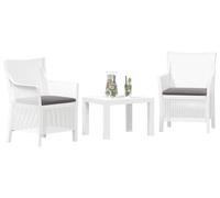 Ensemble de salon vidaXL, 3 pièces, blanc, en polypropylène