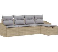 Ensemble de salon vidaXL, 5 pièces, beige, en polyrotin
