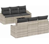 vidaXL Ensemble de canapés 7 pcs gris clair et gris foncé Poly-Rattan
