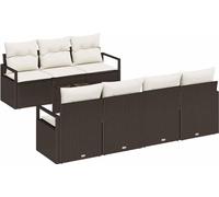 vidaXL Ensemble de canapés 8 pièces en rotin synthétique avec coussins Marron/Crème
