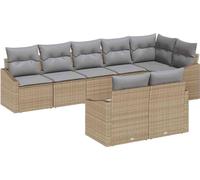 Ensemble de salon vidaXL, 8 pièces, beige [synthétique] : rotin synthétique