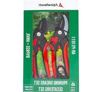 Ensemble de sécateurs ergonomiques avec poignée souple réglable - à lame fixe et à marteau - en acier au carbone - pour le jardinage
