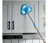 Ensemble de serpillière triangulaire télescopique rotative à 360°, manche réglable multifonction avec tête de serpillière en microfibre amovible et lavable en machine, convient pour le nettoyage des s