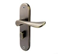 Ensemble de serrure de porte intérieure avec poignée de fermeture silencieuse, trois charnières sans mortaise et butée en caoutchouc pour portes coulissantes en bois, finition bronze antique, kit de