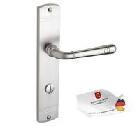 Ensemble de serrure de porte turque avec verrouillage de salle de bain, plaque de recouvrement de 45 x 235 mm, finition nickel mat