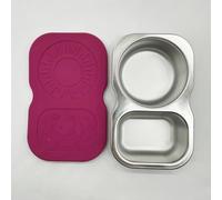 Ensemble de service pour frites et trempettes en acier inoxydable avec clip de sécurité - Bols à tremper multifonctions pour vinaigrettes, sushis, 14 x 8,5 cm (rouge)