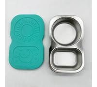 Ensemble de service pour frites et trempettes en acier inoxydable avec clip de sécurité - Bols à tremper multifonctions pour salade, vinaigrette, sushi 14 x 8,5 cm (vert menthe)