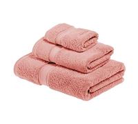 Ensemble de Serviettes, 3 pièces, Coton supérieur de 900 grammes, Rose de thé