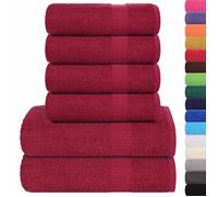 vidaXL Ensemble de serviettes 6 pcs bordeaux 360 g/m² 100% coton