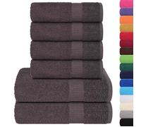 Ensemble de serviettes en coton - vidaXL - Anthracite - 360 g/m² - 100 % coton - 50x100 cm - 70x140 cm - 4 essuie-mains