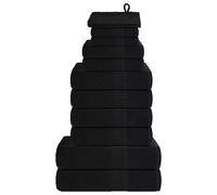 vidaXL Ensemble de serviettes 12 pcs noir 360 g/m² 100% coton