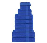 vidaXL Ensemble de serviettes 12 pcs bleu 360 g/m² 100% coton