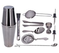 Ensemble de shaker à cocktails en acier inoxydable, comprenant 11 pièces, idéal pour mélanger les boissons, outil de bar pour une utilisation domestique, couleur noire